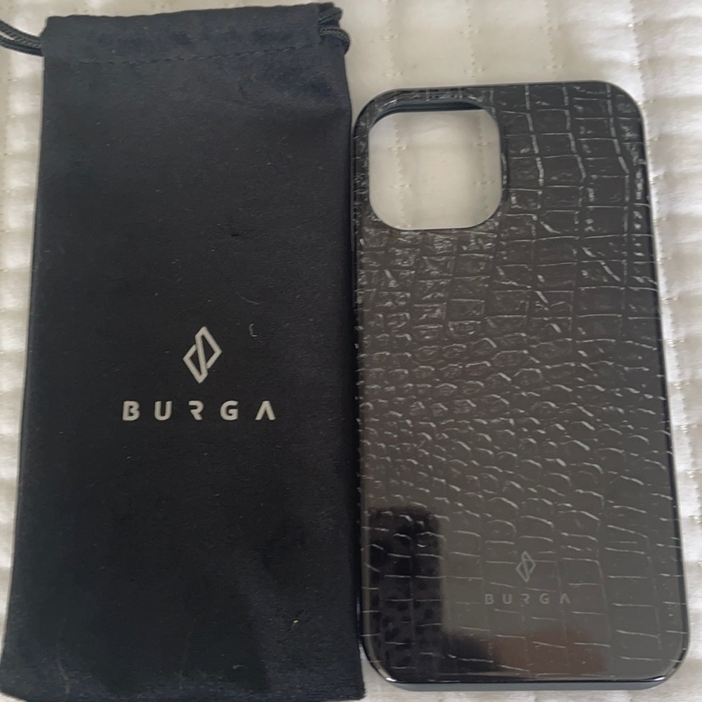 Black faux plastic case for iPhone 12 Pro Max